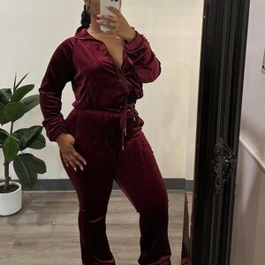Velvet pants set